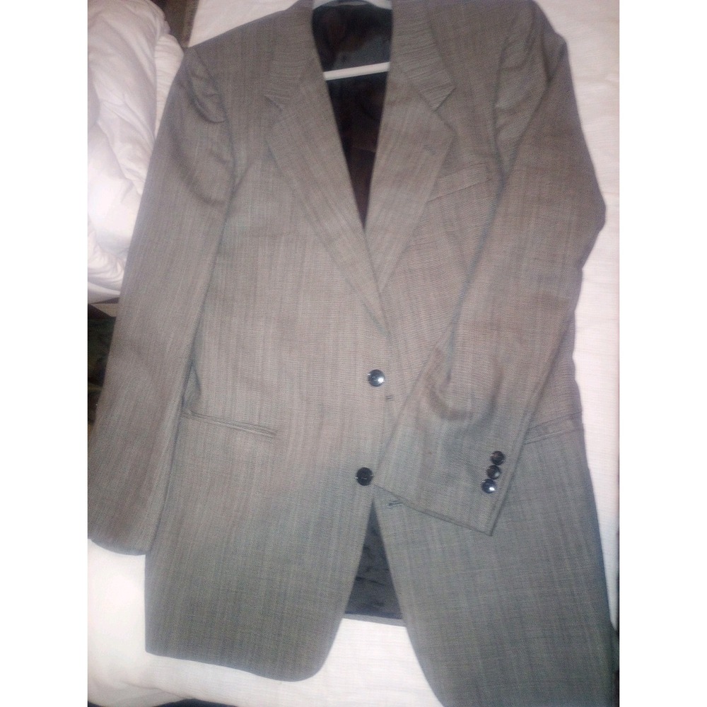 Paulos Solari Athletic Fit Mens Blazer 100% Wool 40L Grey Single Breast 3 Button